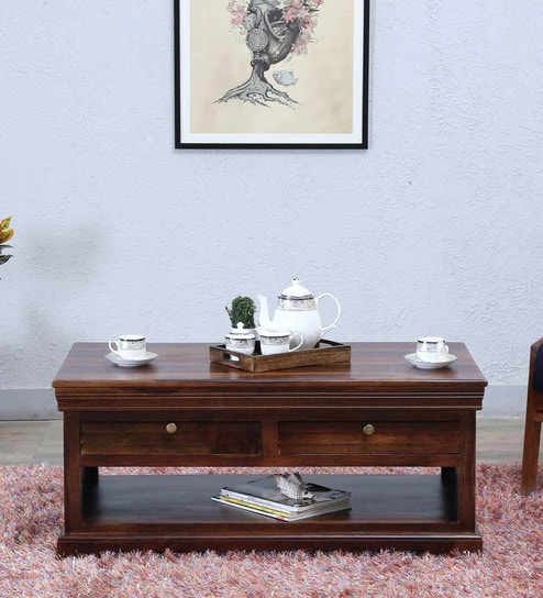 Solid wood coffee table