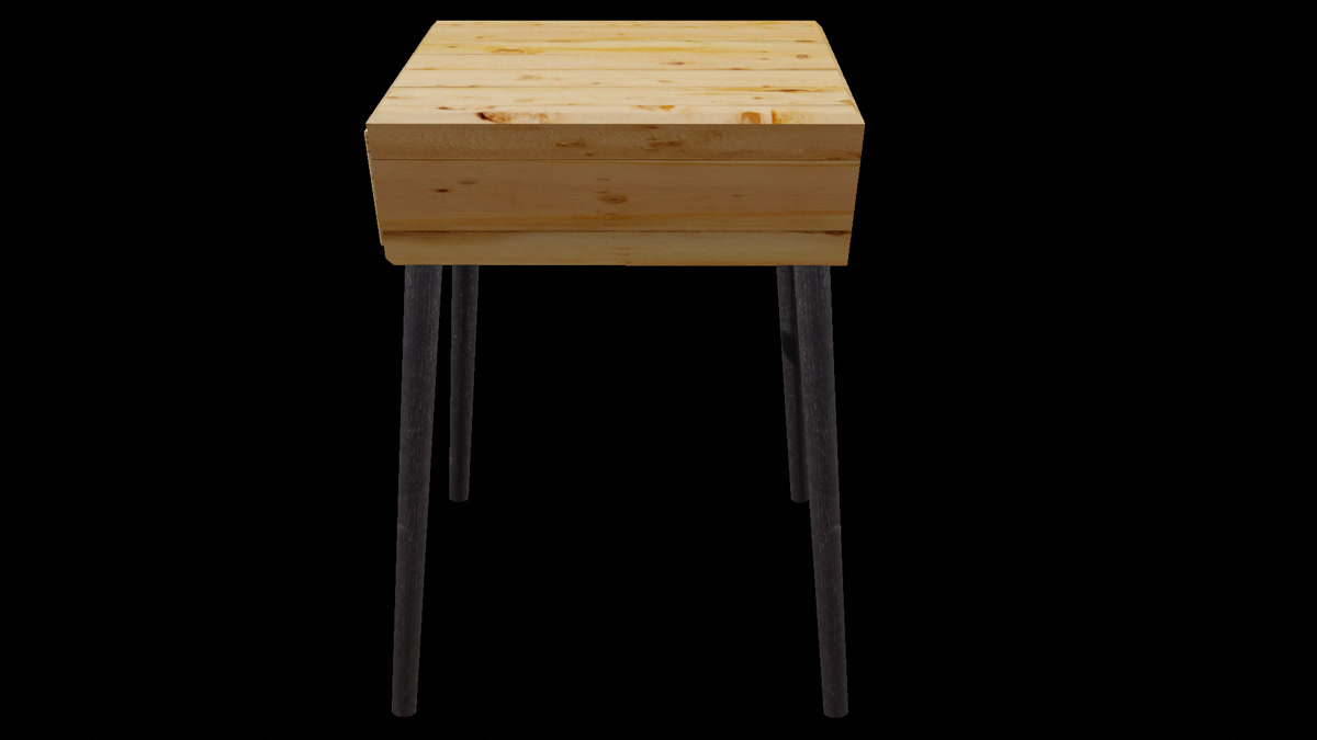 Solid wood side table